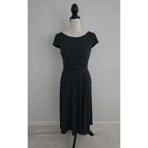 Connected‎ Apparel Lisa dress Size 6 polka dot black white Classy, Work